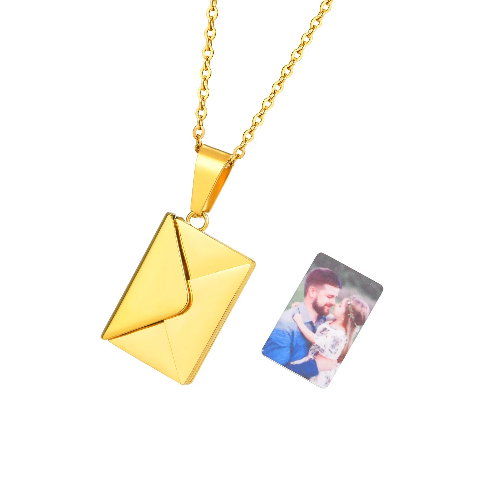 Photo Envelope Locket Necklace