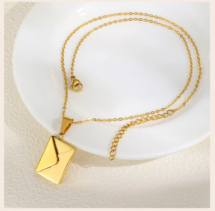 Photo Envelope Locket Necklace