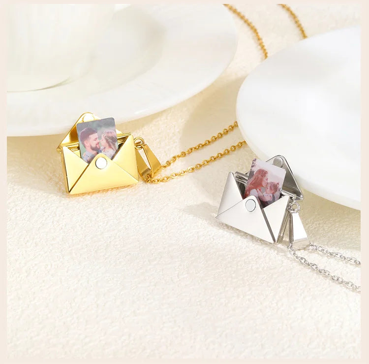 Photo Envelope Locket Necklace